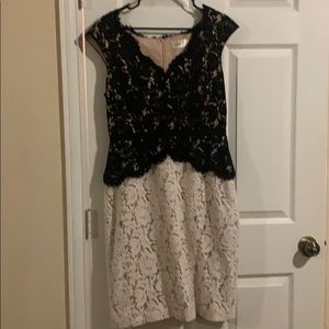 Black and white lace dress
